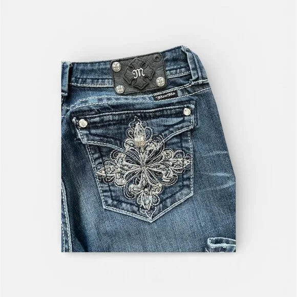 Miss Me JP5335B5 Bootcut Jeans Size 30 x 33.5 Dark Wash Like New - Picture 9 of 9